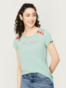Fame Forever by Lifestyle Women Self Design Regular Fit T-shirt