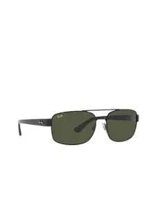 Ray-Ban Men Rectangle Sunglasses with UV Protected Lens 8056597625951