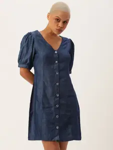 Kook N Keech Pure Cotton Denim A-Line Dress