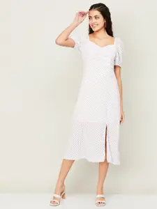 CODE by Lifestyle Self Design Puff Sleeves A-Line Midi Dress
