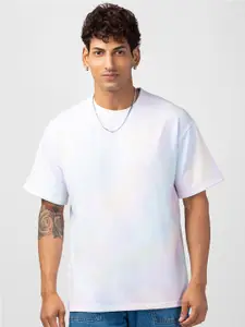 VASTRADO Men Dyed Round Neck Cotton T-shirt