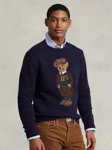 Polo Ralph Lauren Men Printed Pure Wool Pullover Sweaters