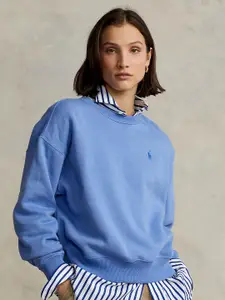 Polo Ralph Lauren Women Embroidered Relaxed-Fit Fleece Sweatshirt