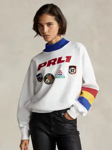 Polo Ralph Lauren Women Colourblocked Fleece Sweatshirt