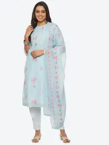 Biba Embroidered Linen Unstitched Dress Material