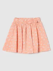 max Girls Floral Printed Pure Cotton Flared Mini Skirt