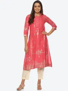 Biba Women Ethnic Motifs Printed Mandarin Collar Kurta