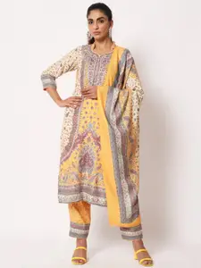 Zamour Kalamkari Unstitched Dress Material