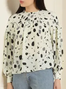 Ted Baker Abstract Printed Cuffed Sleeve Top