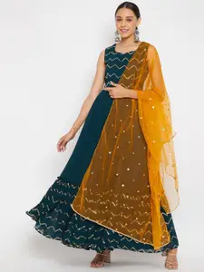 PANIT Embellished Sequinned Ready to Wear Lehenga & Blouse With Dupatta