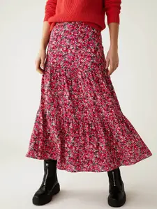 Marks & Spencer Floral Printed A-Line Midi Skirt