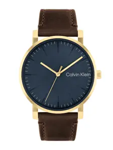 Calvin Klein Men Solid Dial & Leather Strap Analogue Watch 25200261