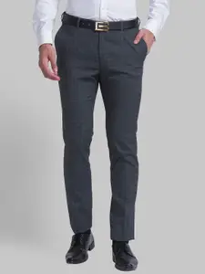 Raymond Men Checked Slim Fit Formal Trousers