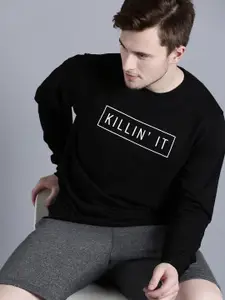 Kook N Keech Men Black Printed Sweatshirt