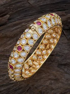Kushal's Fashion Jewellery Gold-Plated Vilandi Kundan Studded Bangle