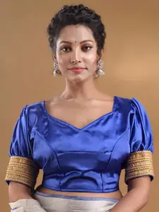 Charukriti Lace Detailing Puff Sleeves Saree Blouse