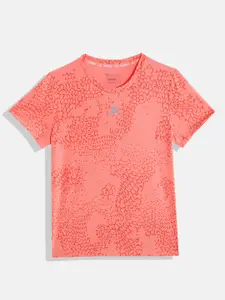 ADIDAS Girls Abstract Dots Printed Aeroready G Run Tee Running T-shirt