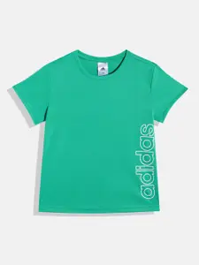ADIDAS Girls LIN LG Brand Logo Printed T-shirt