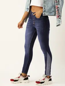 FOREVER 21 Women Mid-Rise Skinny Fit Light Fade Stretchable Jeans