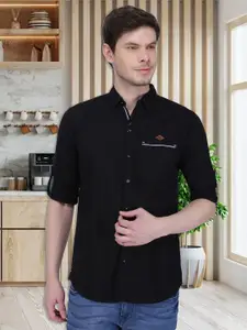 Kuons Avenue Men Spread Collar Slim Fit Casual Shirt