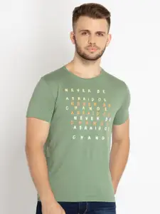 Status Quo Men Typography Printed Cotton T-shirt