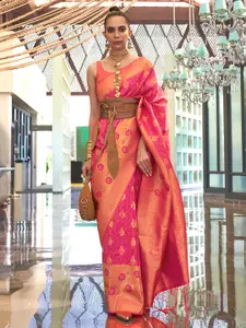 Saree mall Woven Design Zari Silk Blend Banarasi Sarees