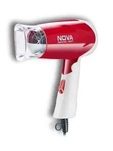 NOVA NHP 8103  Silky Shine 1300W Hot & Cold Foldable Hair Dryer - Red & White