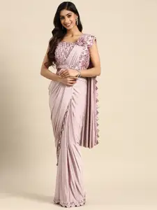 Grancy Sequinned Ready To Wear Saree With Belt