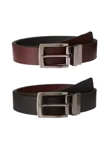 KAEZRI Men Textured Leather Belt