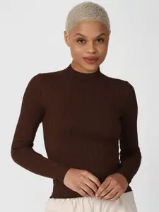 FOREVER 21 Women Ribbed Knitted & Woven Pullover