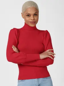 FOREVER 21 Women Turtle Neck Ribbed Pullover