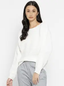 FOREVER 21 Women Round Neck Striped Pullover