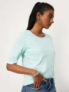 max Round Neck Printed Pure Cotton Top