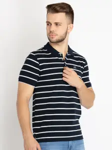 Status Quo Striped Polo Collar Regular Fit Cotton T-shirt