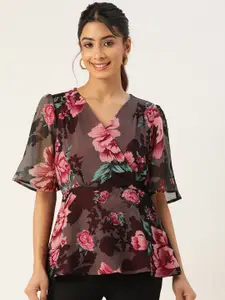 ZIZO By Namrata Bajaj Floral Printed Georgette Empire Top