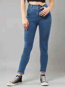 DOLCE CRUDO Women Cotton Skinny Fit High-Rise Stretchable Jeans