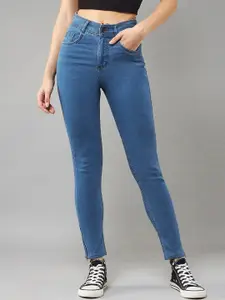 DOLCE CRUDO Women Cotton Skinny Fit High-Rise Stretchable Jeans