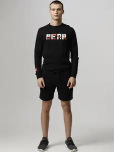 THE BEAR HOUSE Men Typography Print Detailed Cotton Slim-Fit Tracksuits