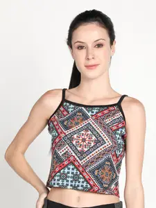 CHKOKKO Ethnic Motifs Printed Crop Top