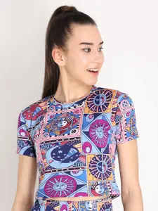 CHKOKKO Ethnic Printed Crop Top