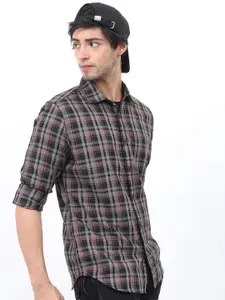 HIGHLANDER Slim Fit Tartan Checks Checked Casual Shirt