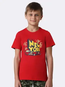 Van Heusen Boys Typography Printed Pure Cotton T-shirt