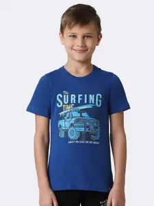 Van Heusen Boys Typography Printed Pure Cotton T-shirt