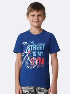 Van Heusen Boys Typography Printed Pure Cotton T-shirt