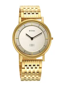 Titan Men Dial & Leather Bracelet Style Straps Analogue Watch 1595YM01