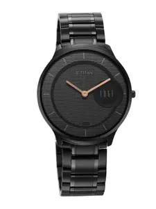 Titan Men Dial & Stainless Steel Bracelet Style Straps Analogue Watch 1843NM03