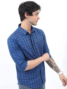 HIGHLANDER Men Checked Slim Fit Casual Shirt