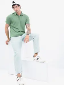 HIGHLANDER Men Popcorn Structured Polo Neck T-shirt