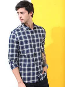 HIGHLANDER Men Tartan Checks Cotton Casual Shirt