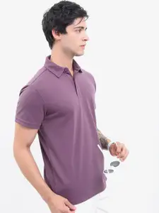 HIGHLANDER Popcorn Structured Polo Collar Regular Fit T-shirt